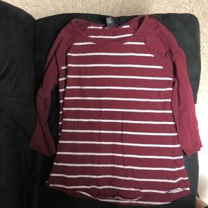 Stripped long sleeve top